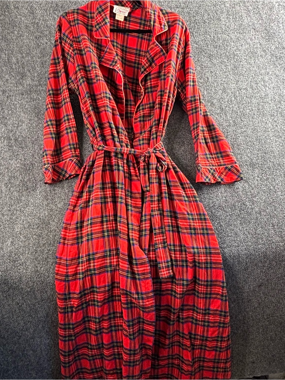Vintage 70s Orvis Viyella Tartan Plaid Mens Robe Wool Blend Cottagecore Classic